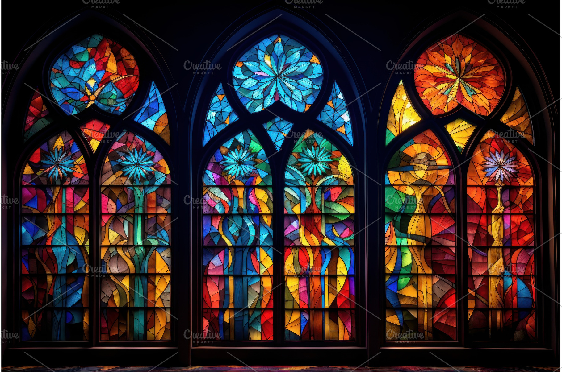 Luminous Colorful church window, an Arts & Entertainment Photo by Ylivdesign