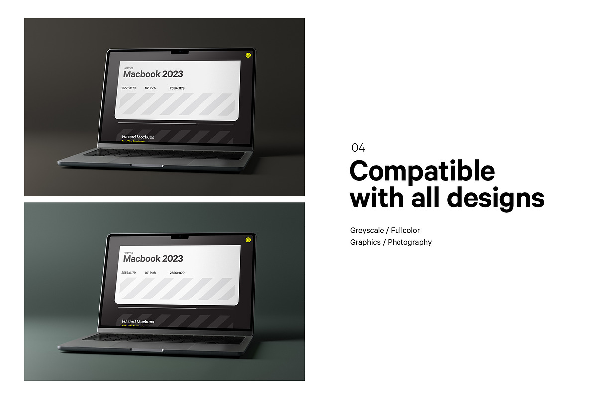 Macbook 2023 Mockup, a Mac Mockup by HAZARD MOCKUPS (Photo 4 of 8)
