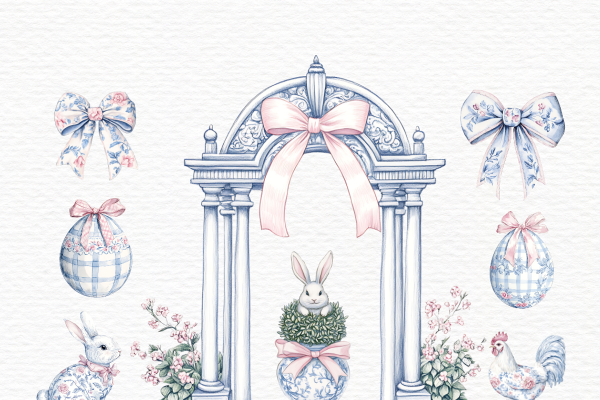 Chinoiserie easter eggs clipart., a Seasonal Illustration by Invite to Clipart (Photo 6 of 6)