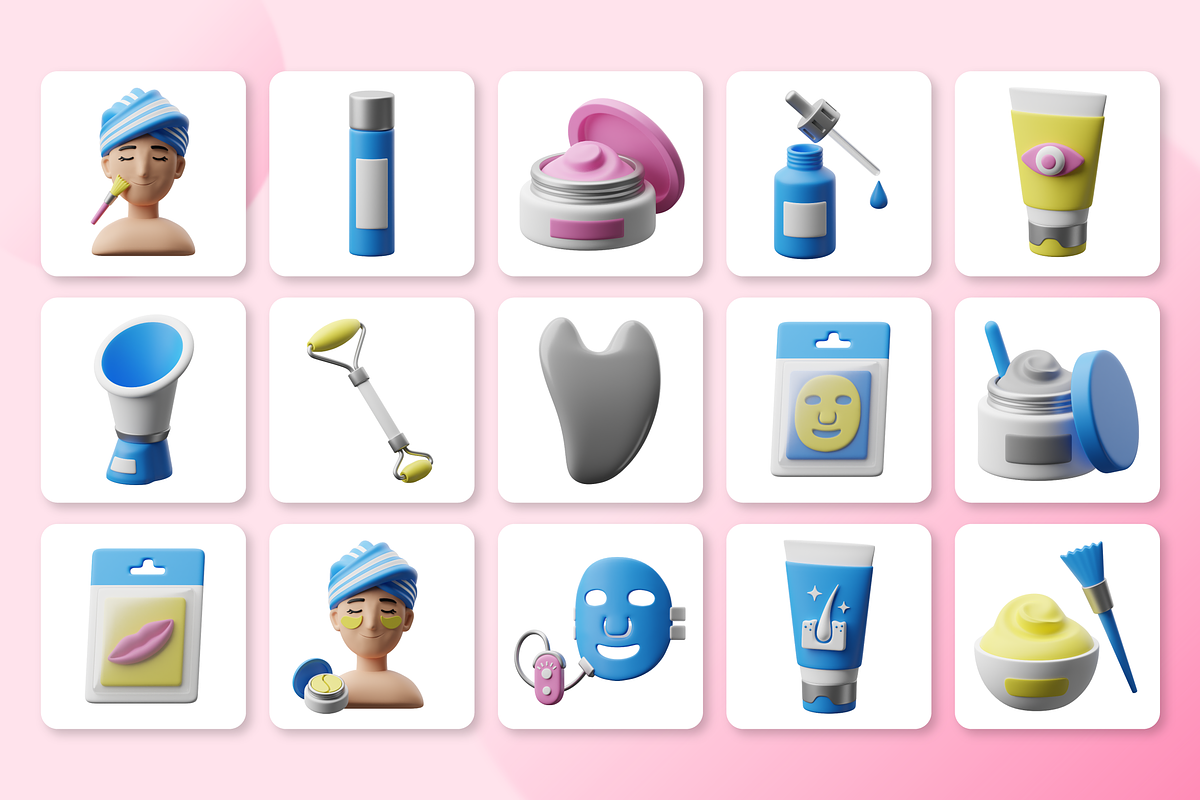 3D Beauty Care Icon Set, a Characters & Person 3D Model by Flat Icons (Photo 8 of 8)