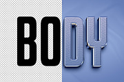 Body 3D editable text effect, a Layer Style Add-On by Hello Muh (Thumbnail 2 of 2)