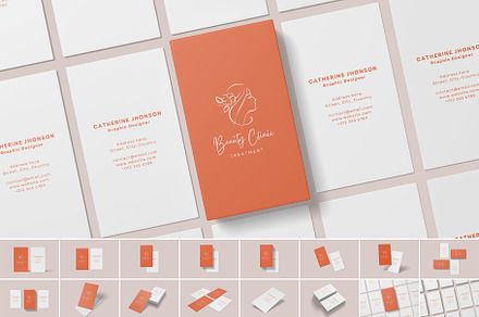 Vertical Business Card Mockup Bundle, a Business Card Template by Graphic Aesthetic