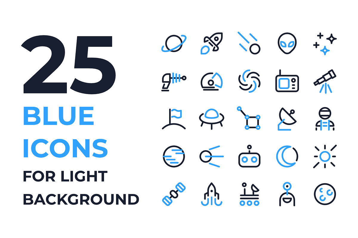 Space icons, an Outline Icon by Ruslan Babkin (Photo 2 of 11)