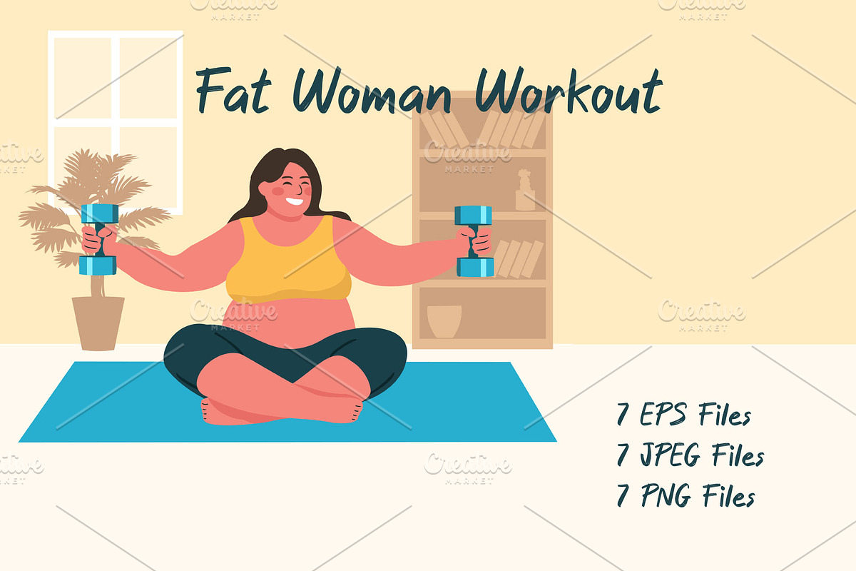 Fat Woman Workout, a Healthcare Illustration by Art Zooted (Photo 2 of 3)
