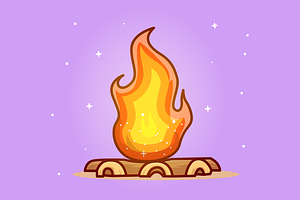 Bonfire In Space Cartoon, an Object Illustration by Catalyst Labs