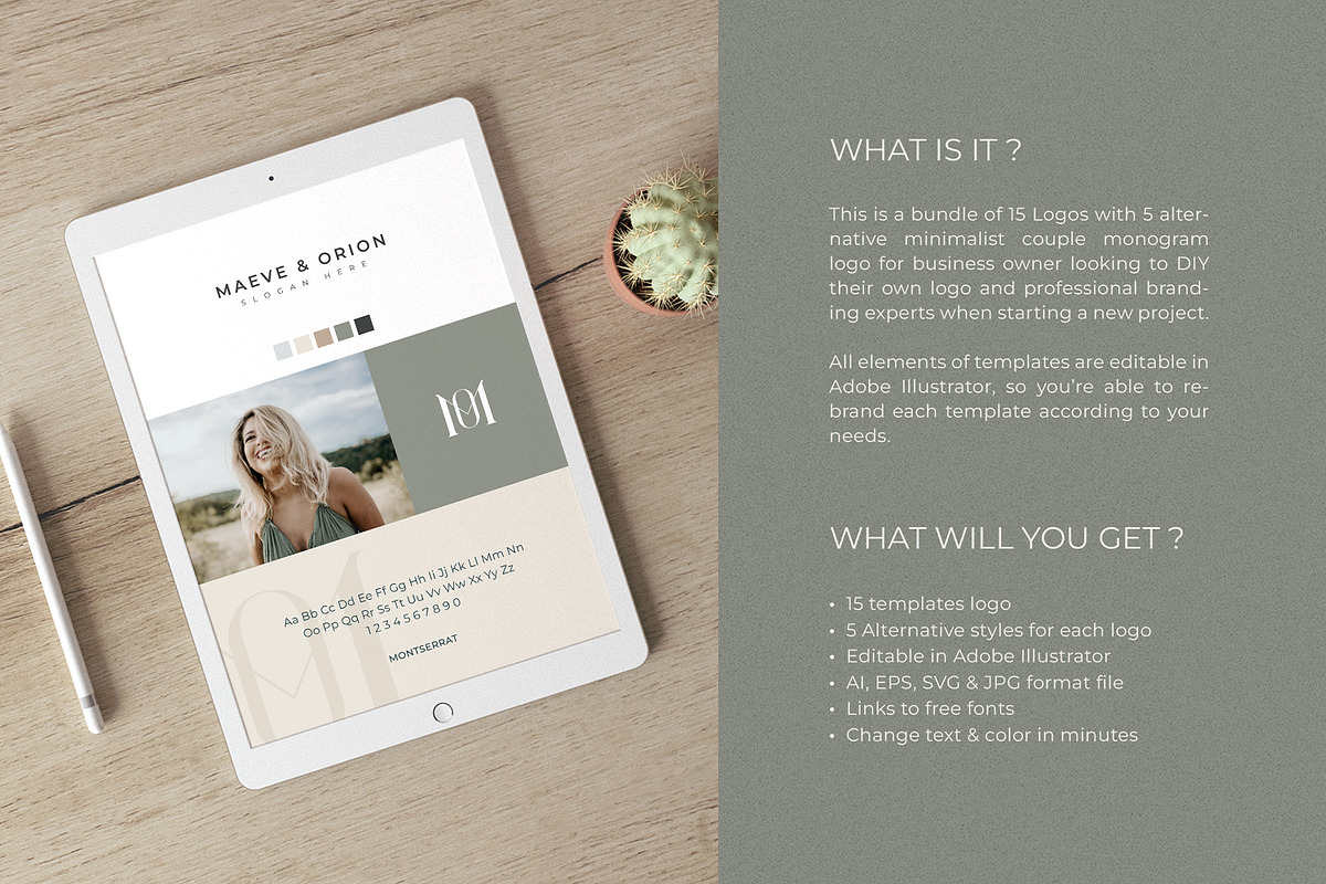 Elegant Couple Letter Logo, a Branding & Logo Template by Rukuru Studio (Photo 2 of 6)