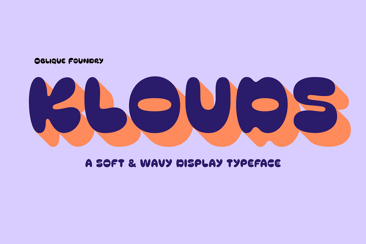 Klouds - Bubbly Playful Retro Font, a Handwritten Font by Oblique Foundry (Photo 1 of 10)