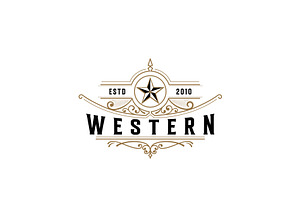 Vintage Western Label Logo Design