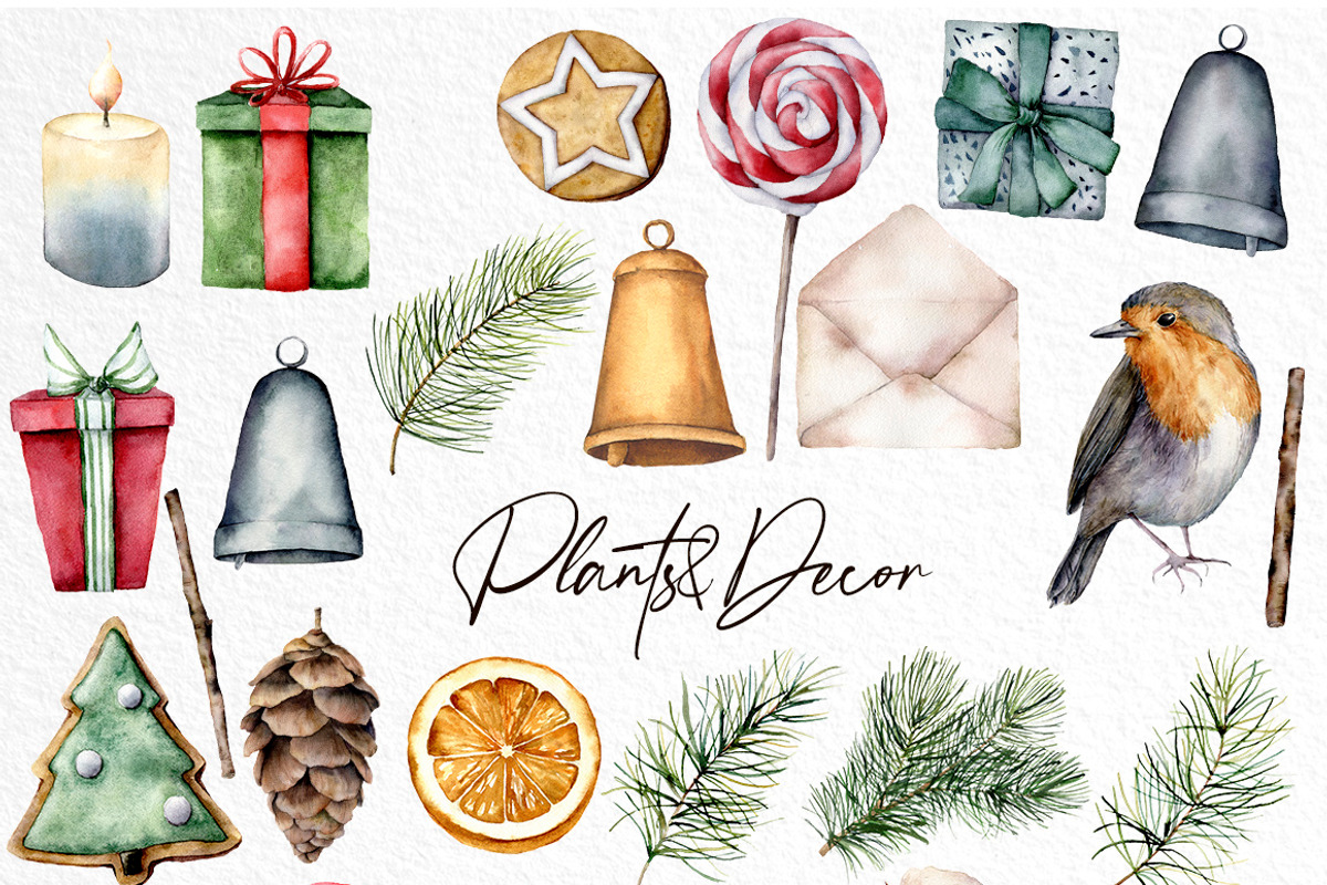 Christmas traditions Watercolor set, a Seasonal Illustration by Yuliya Derbisheva (Photo 10 of 13)