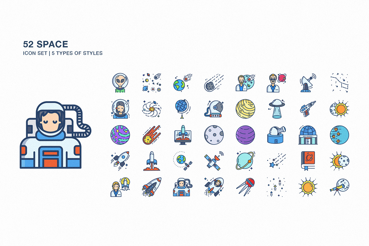 Space icon set, an Icon by Icongeek26 (Photo 1 of 6)