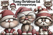 Funny Christmas Cats Clipart, an Illustration by DreamArtGraphic (Thumbnail 1 of 5)