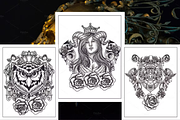 100+ Tattoos Coloring Pages, an Illustration by ThePhoton (Thumbnail 5 of 6)
