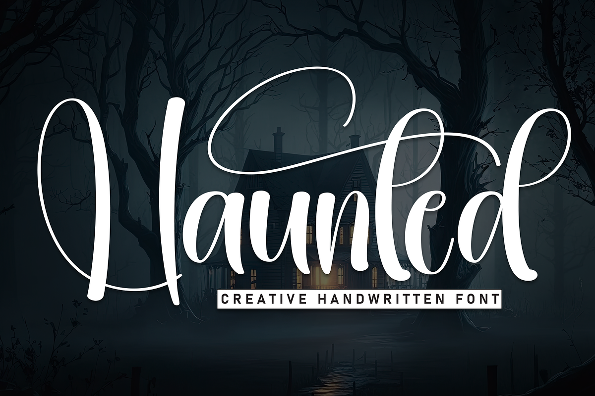 Haunted | Script Font, a Handwritten Font by Scratchones (Photo 1 of 9)