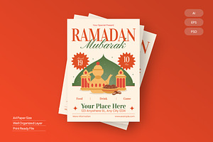 Simple Ramadhan Mubarak - Flyer, a Brochure Template by Izdihaar_Studio