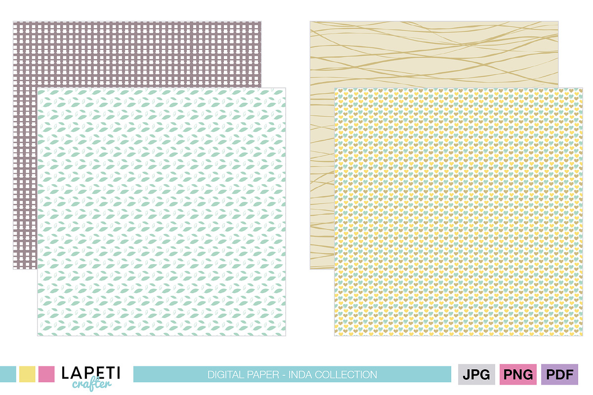 Botanical & Neutral Scrapbook Paper, a Pattern Graphic by Lapeticrafter (Photo 5 of 5)
