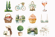 Watercolor Summer Château Clipart, an Illustration by Design Market (Thumbnail 2 of 5)