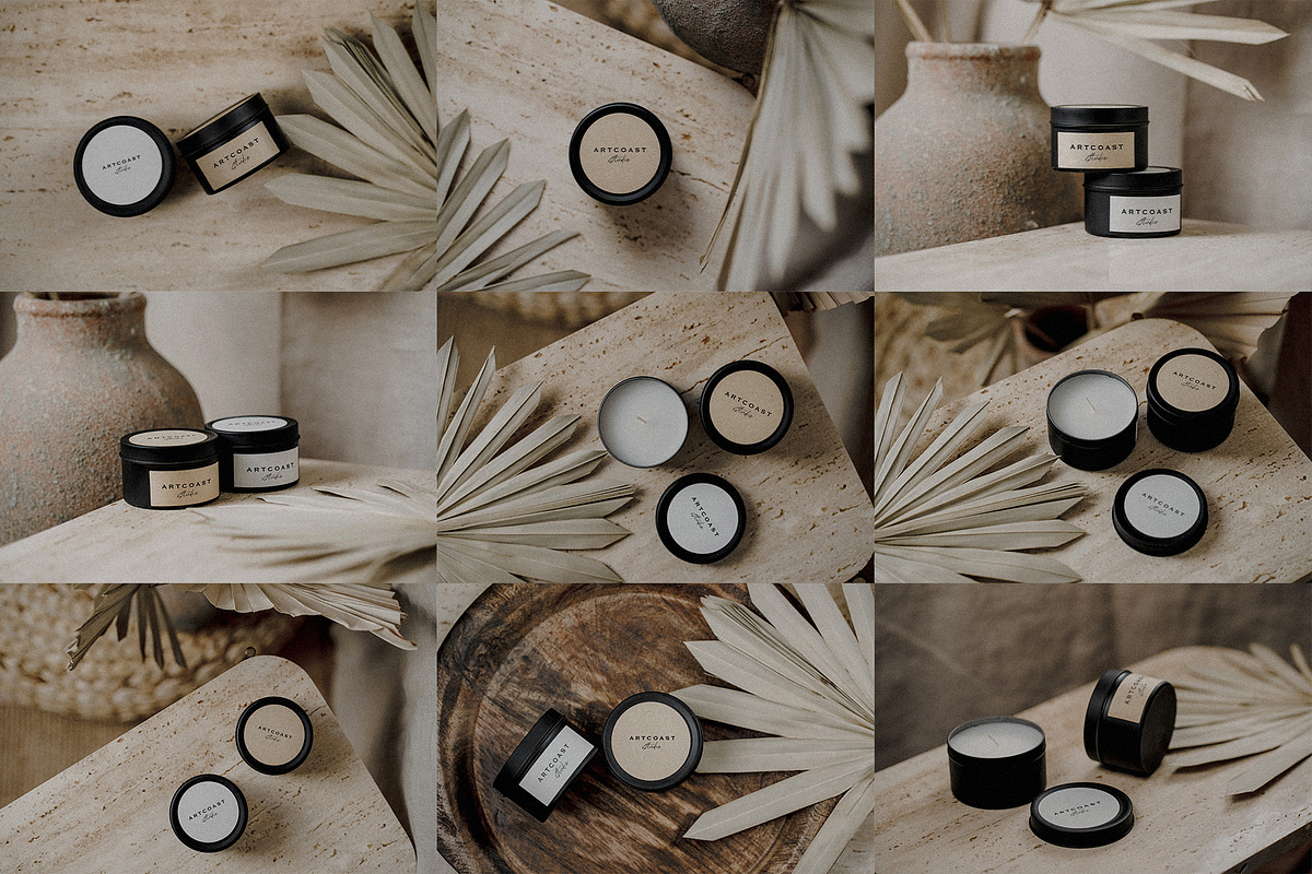 20 Boho Candle Jar Mockups, a Packaging Mockup by Artcoast Std. (Photo 7 of 11)
