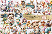 Cute Kawaii Easter Clipart Bundle, a Seasonal Illustration by Paper Addiction Prints (Thumbnail 1 of 3)