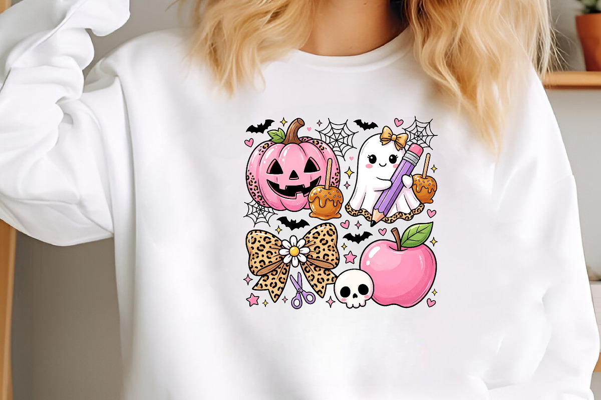 Halloween Back to School Ghost PNG, a Seasonal Illustration by CraftArtStudio (Photo 3 of 4)
