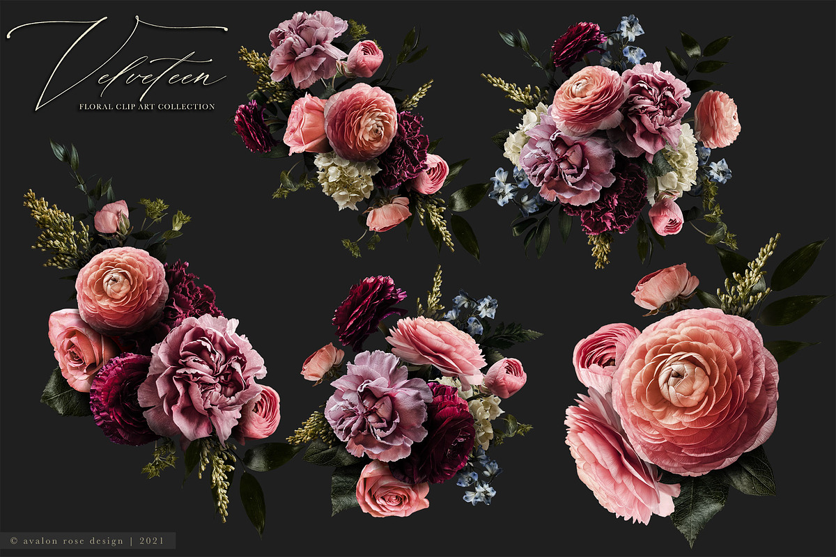Velveteen Floral Clip Art Collection, an Object Graphic by Eclectic Anthology (Photo 14 of 19)
