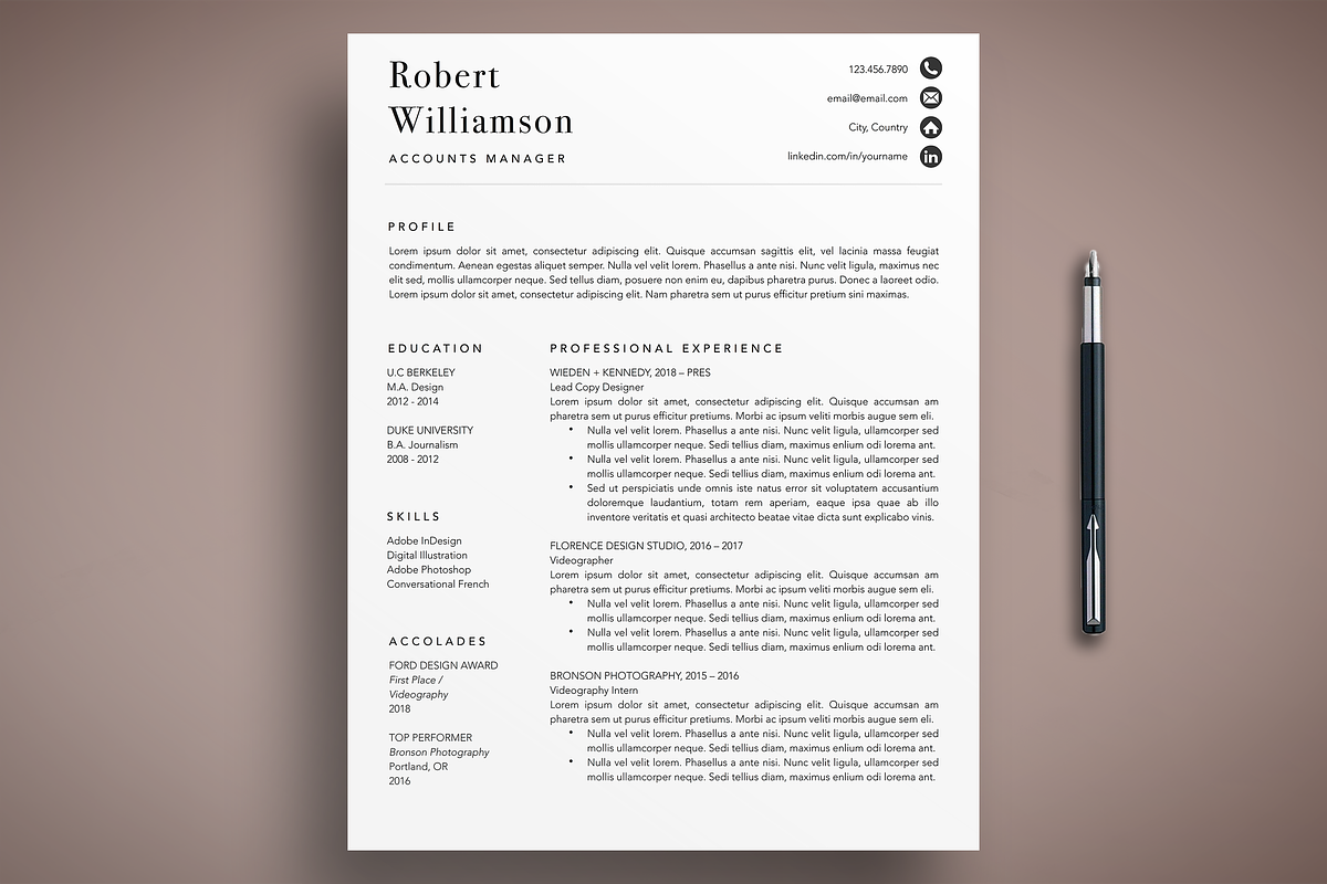 Professional Resume Template, a Resume Template by The Creative Resume (Photo 1 of 8)