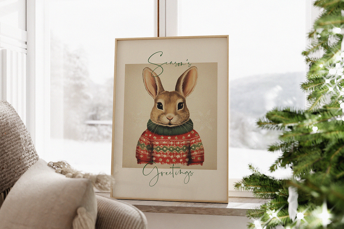 Retro Christmas Prints & Cards, a Background Graphic by Laras Wonderland (Photo 10 of 11)