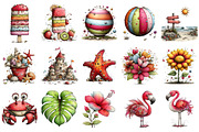 Whimsical Summer Clipart Bundle, an Illustration by OK Design (Thumbnail 3 of 6)