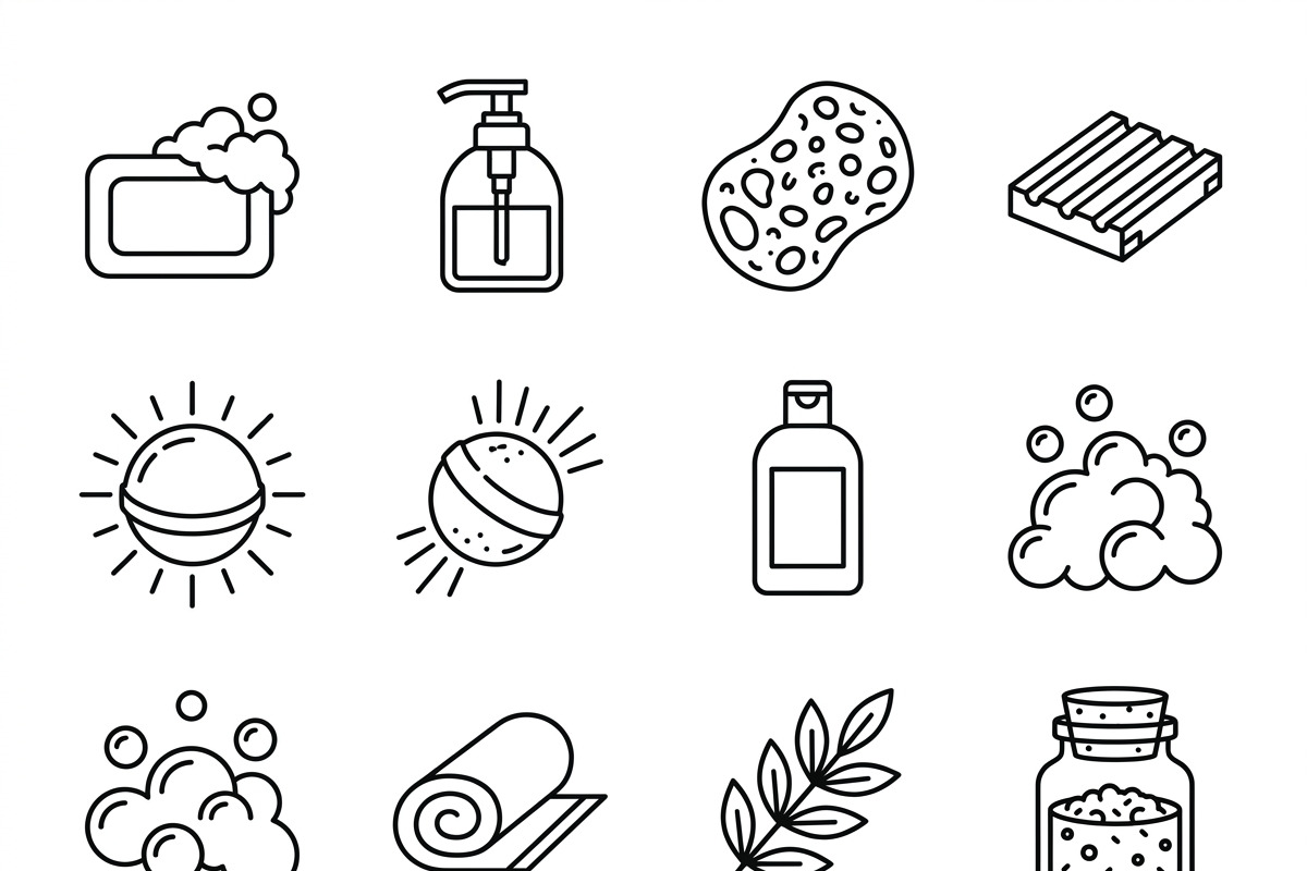 Bundles Set Soap Boutique Icon, an Outline Icon by adenpinkstore (Photo 2 of 12)