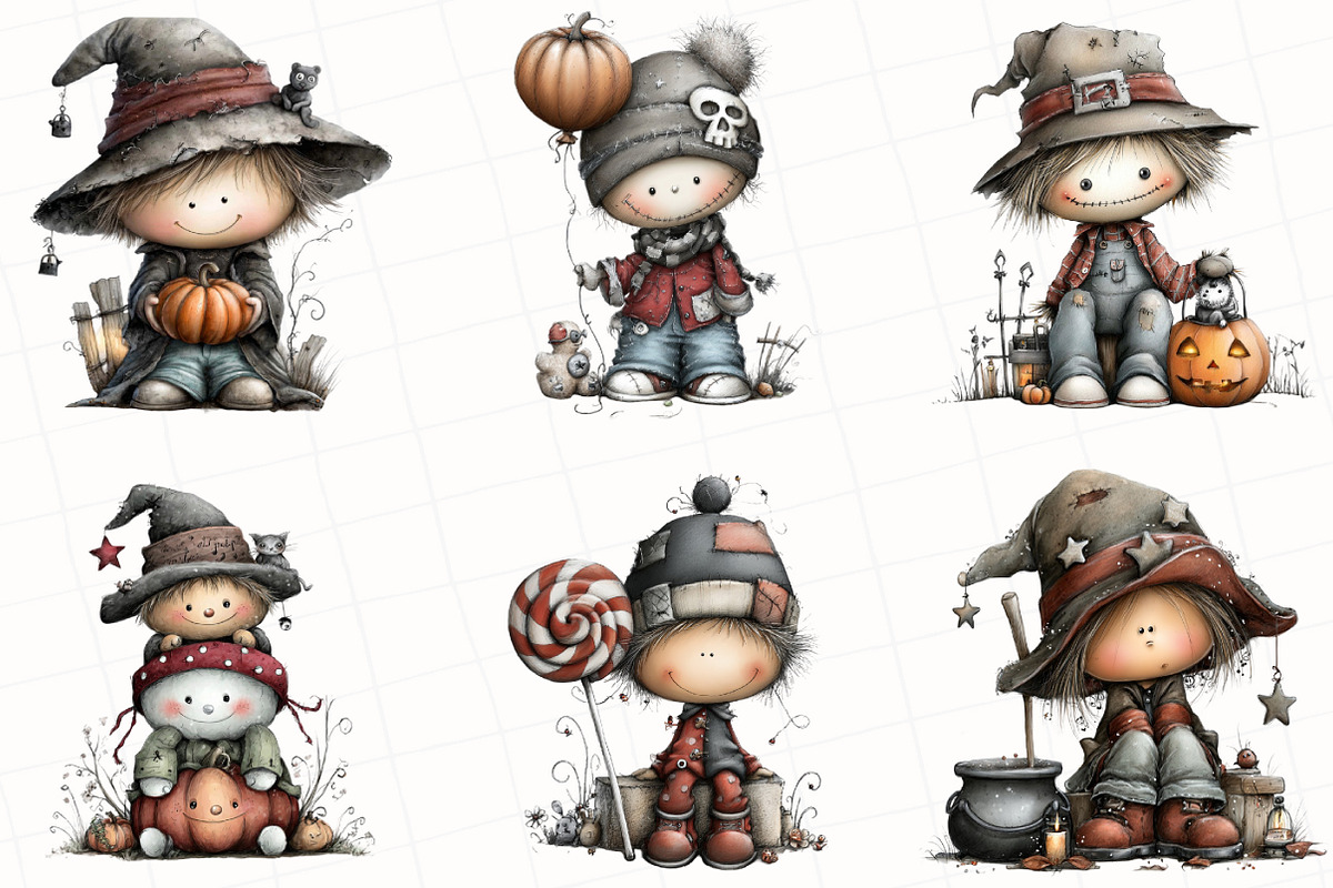 Whimsical Halloween Clipart Bundle, an Illustration by OK Design (Photo 3 of 6)