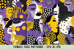 Yellow And Purple Faces Patterns