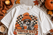 Fall Raccoon 8 PNG Bundle, a Decorative Illustration by ElDesignState (Thumbnail 2 of 9)