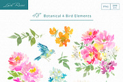 Watercolor pink roses with birds, an Object Graphic by Sawango Designs (Thumbnail 4 of 12)