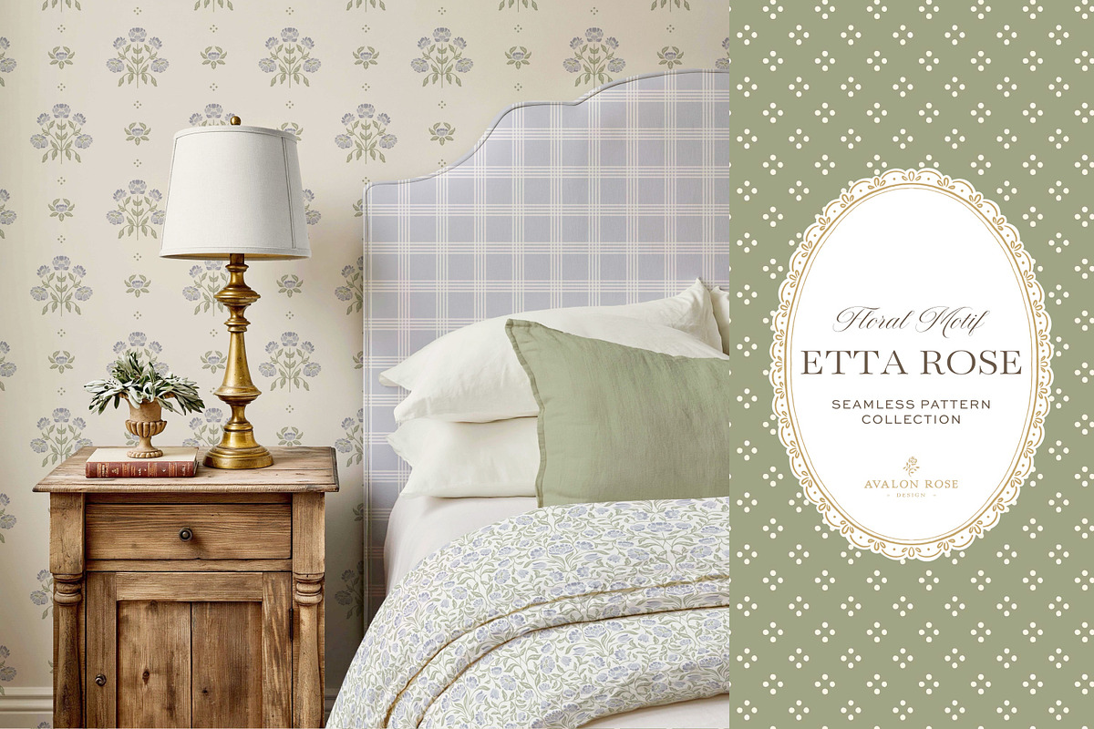 Vintage Blue Floral Print Patterns, a Pattern Graphic by Eclectic Anthology (Photo 12 of 14)