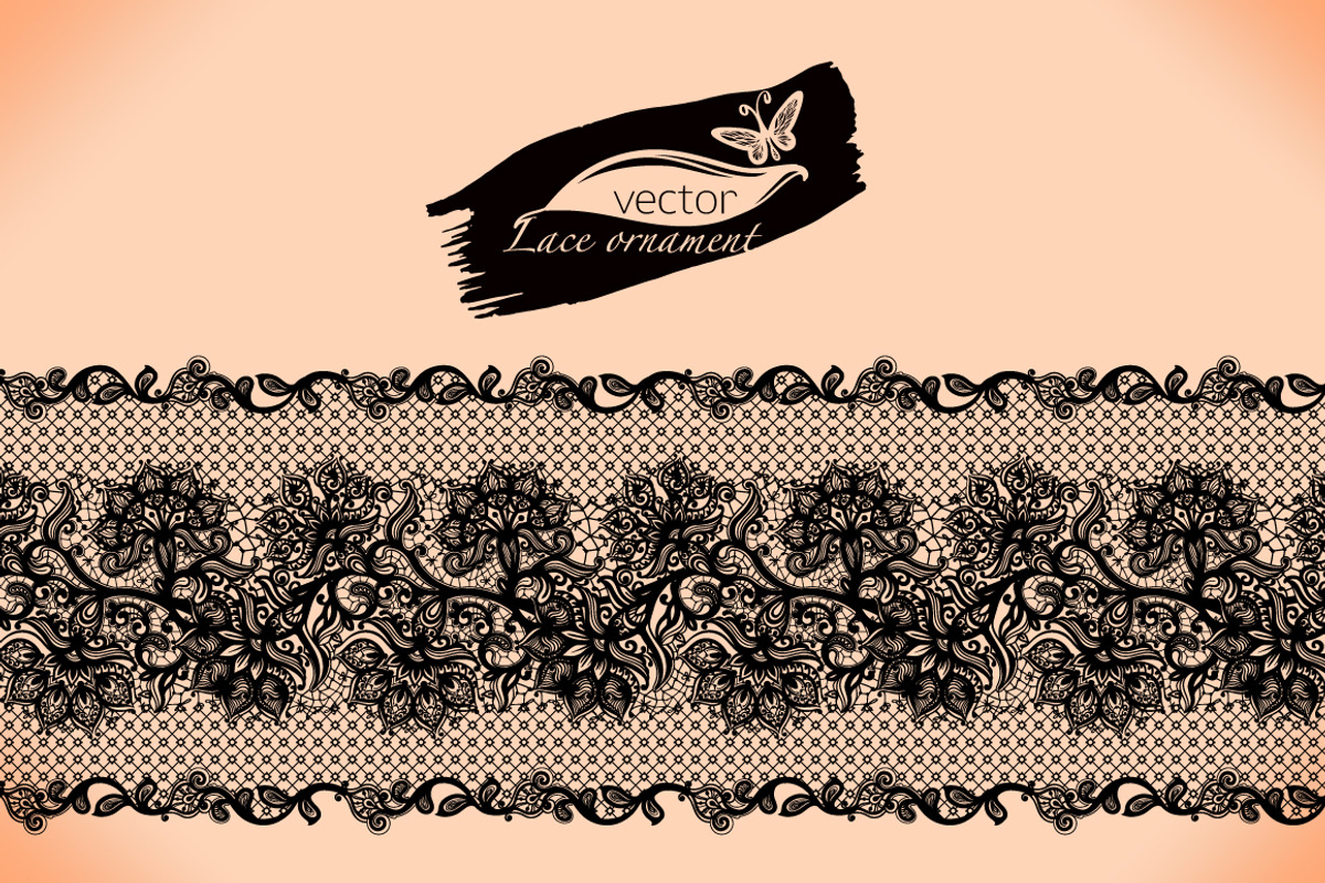 Lace ribbon seamless pattern, a Background Graphic by Vikpit (Photo 3 of 3)