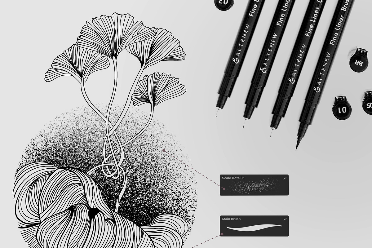 2 in 1 Tattoo Brushes for Procreate, a Brush Add-On by Nuclear Brushes (Photo 7 of 9)