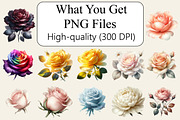 Watercolor Rose Flowers Clipart, an Illustration by Libby Wishes (Thumbnail 3 of 3)