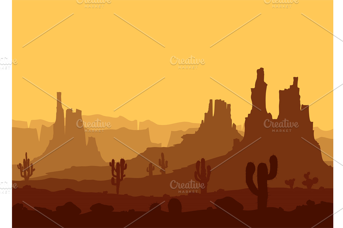 Desert landscape witn huge rocky, an Illustration by MSA-Graphics