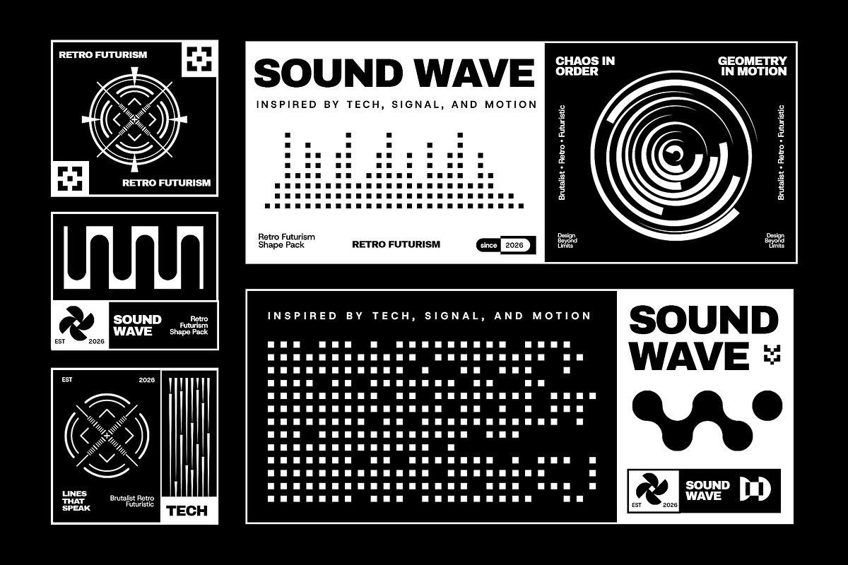 Retro Futurism Shape Pack 70+ Vector, a Technology Illustration by Invisual Studio (Photo 9 of 11)