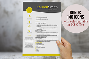 Citrus curve modern resume, a Resume Template by Inkpower