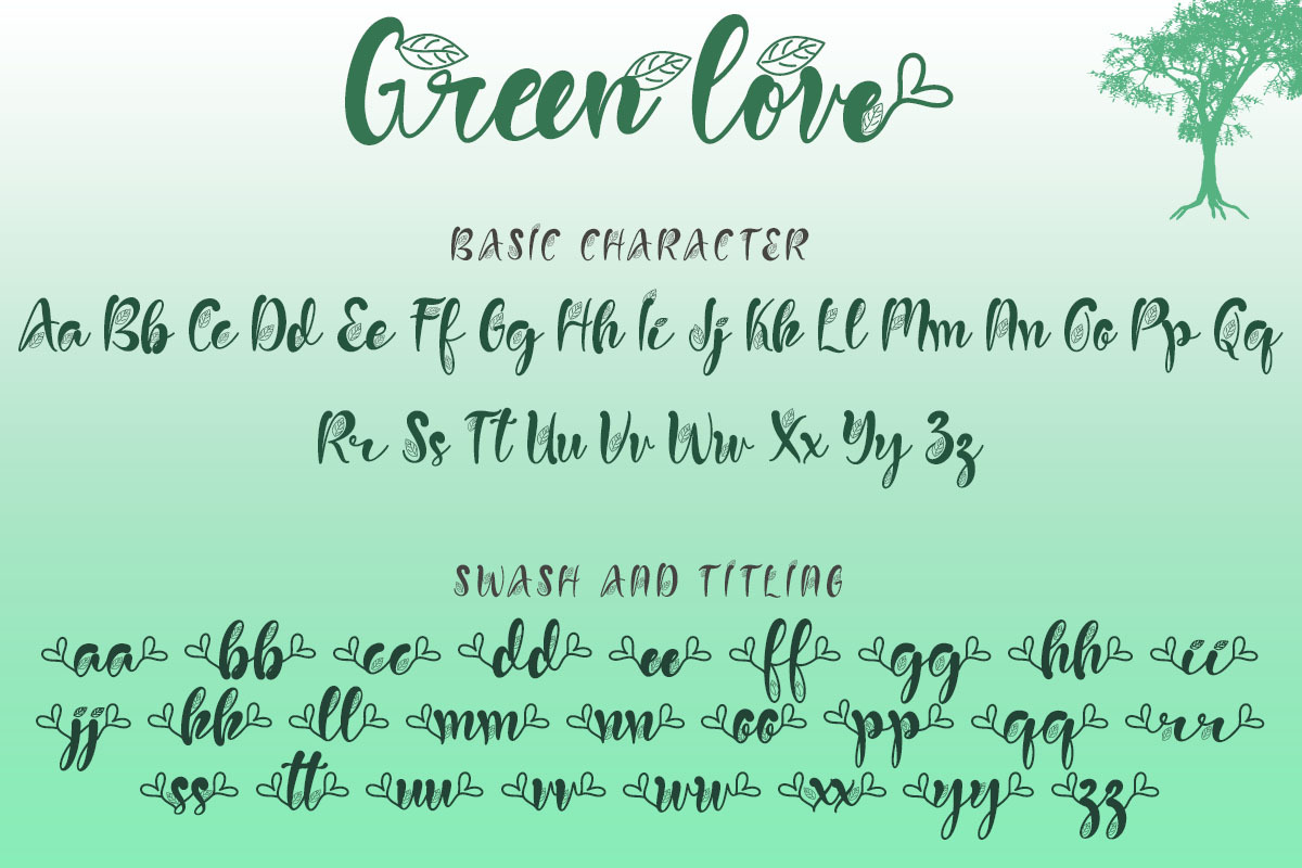 Green Love, a Script Font by Yoga Letter (Photo 8 of 9)