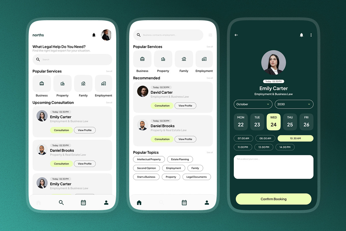 Norths Legal Consultation Mobile App, an App Template by productype1 (Photo 4 of 5)