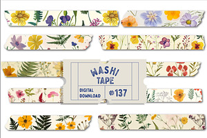 Pressed Flower Botanical Washi Tape