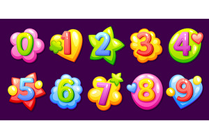 Childish cartoon numbers. Kid fun, a Graphic by Stock-Smart-Start