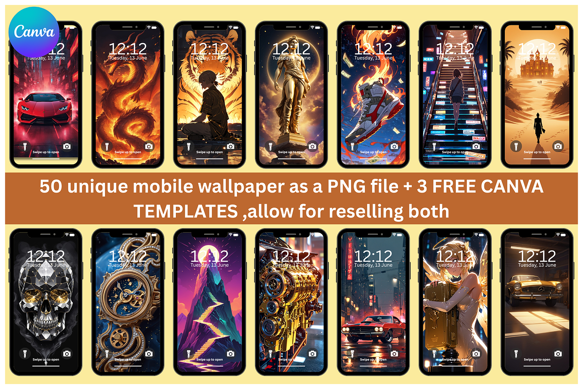 50 Luxury wallpapers +FREE Templates, a Wallpaper Graphic by AuraStudio (Photo 1 of 3)