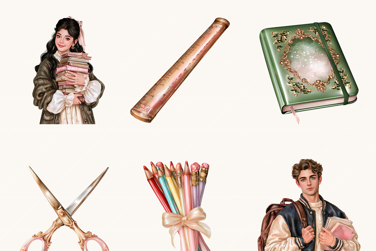 Back to School Student Clipart, a Person Illustration by BusyDaydesign (Photo 3 of 9)