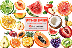 Fresh Summer Fruit PNG Bundle, an Illustration by Pixels.Craft