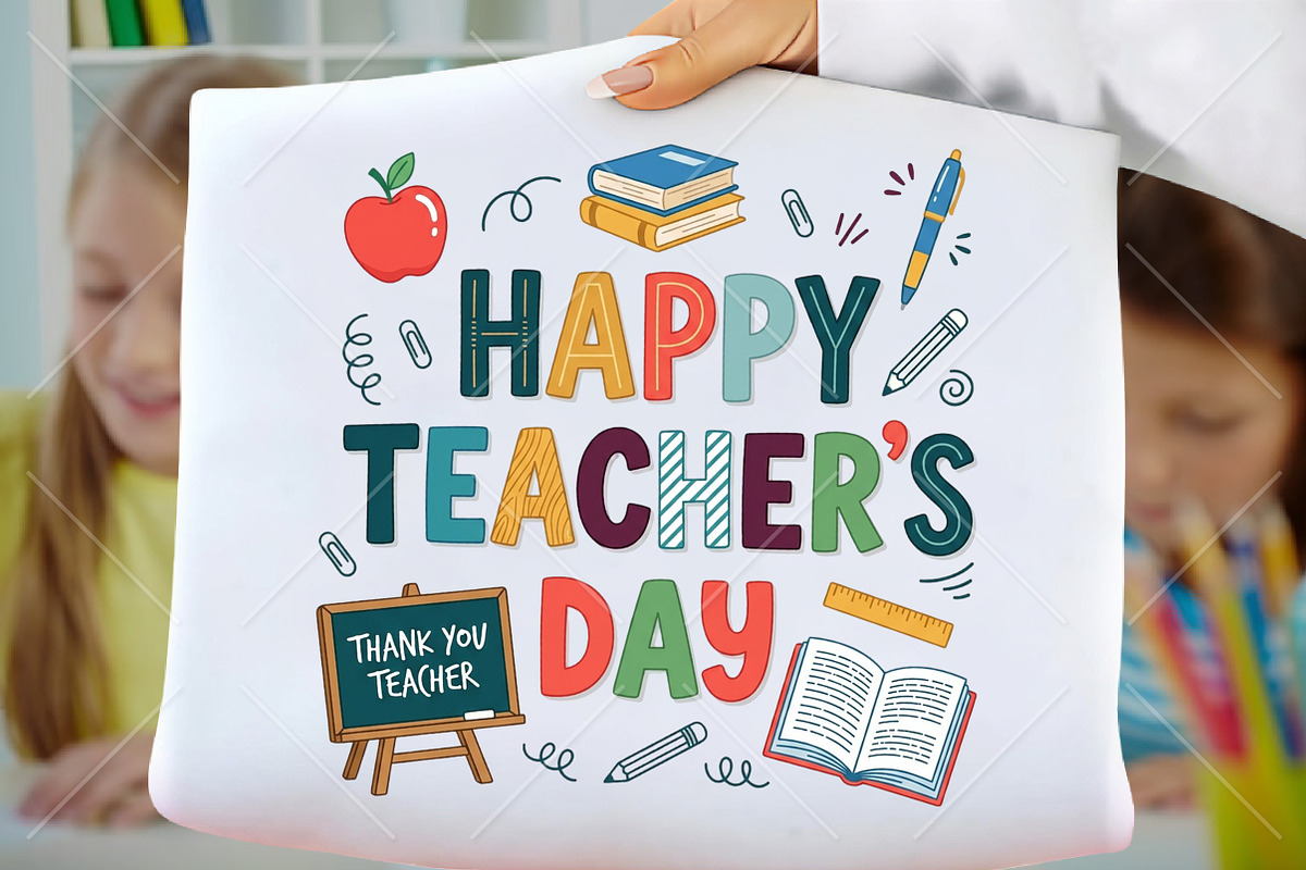 Happy Teacher's Day PNG, a Seasonal Illustration by Canvas Craft (Photo 1 of 5)
