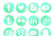 Watercolor Social Media Icons Set, a Templates & Theme by Curly Hair Designs (Thumbnail 4 of 5)