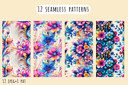 Dreamy Neon Floral Patterns, a Pattern Graphic by Art Sproot (Thumbnail 5 of 7)