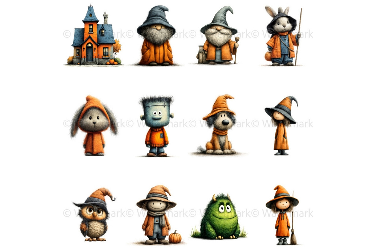 Spooky Halloween Clipart Bundle, a Seasonal Illustration by Nicole Branger Art (Photo 7 of 22)